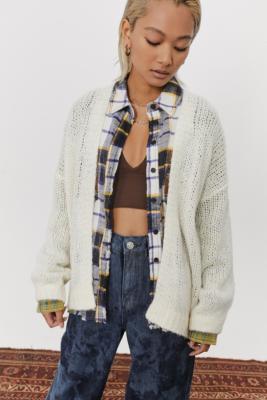 Uo Balloon Sleeve Cardigan Urban Outfitters Uk