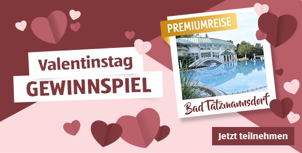 Banner HOFER REISEN Valentinstag Gewinnspiel