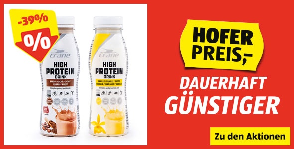 Banner HOFER Preis DG Proteindrink