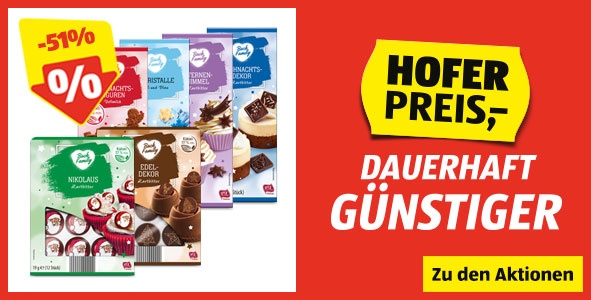 Banner HOFER Preis DG Schokodeko