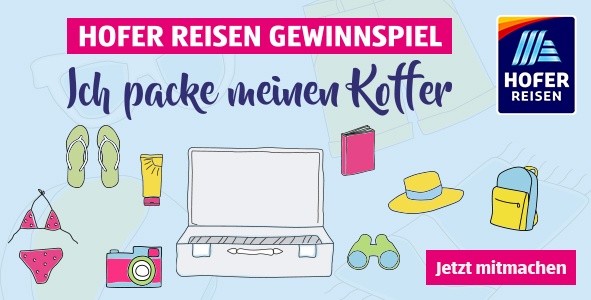 Banner HOFER REISEN Gewinnspiel