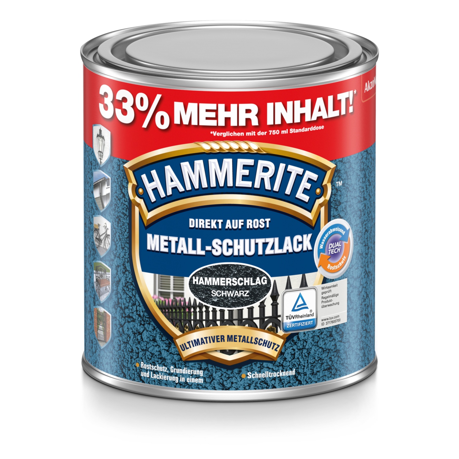 HAMMERITE Metallschutzlack Hammerschlag Schwarz HOFER