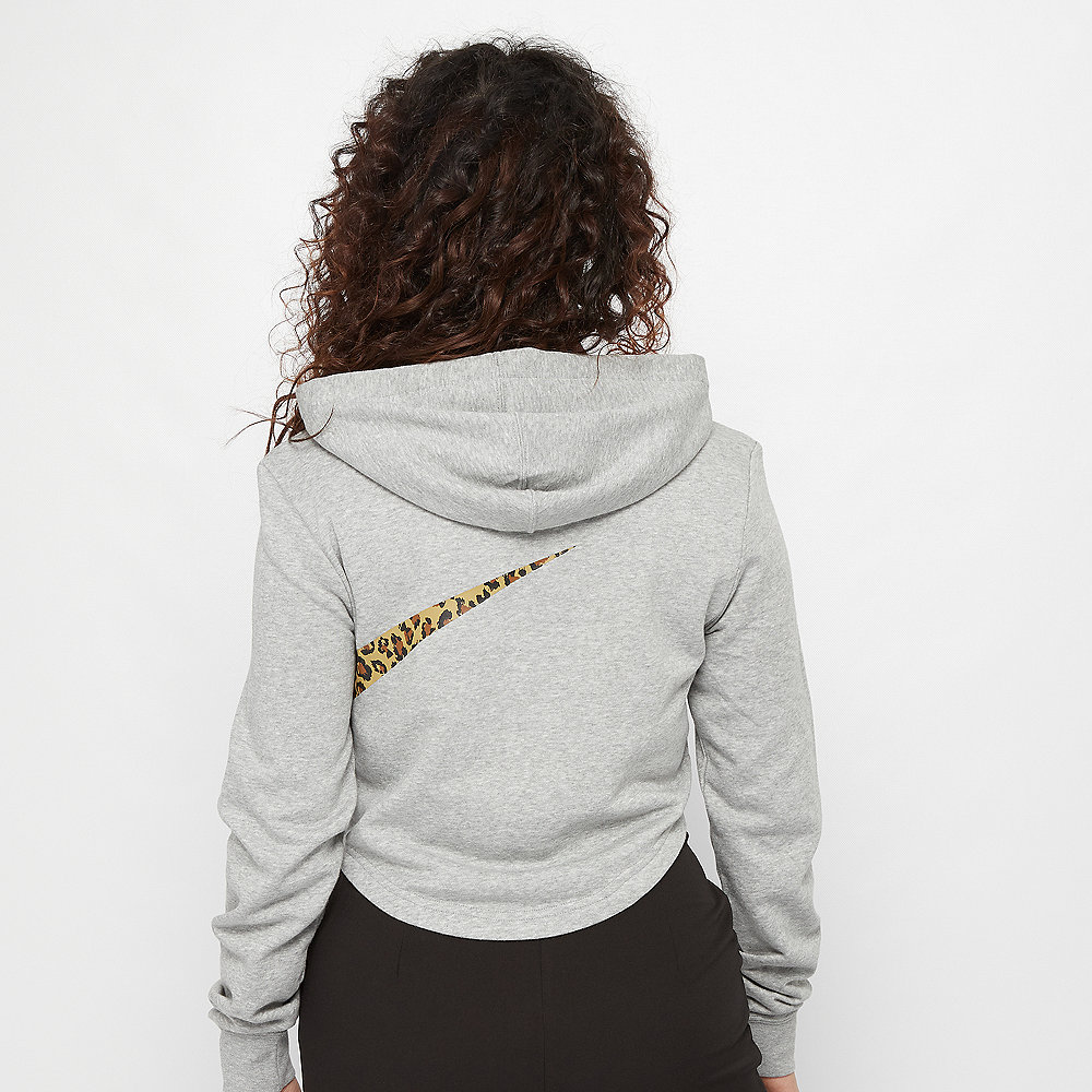 NIKE NSW Hoodie Crop Animal dark grey heather