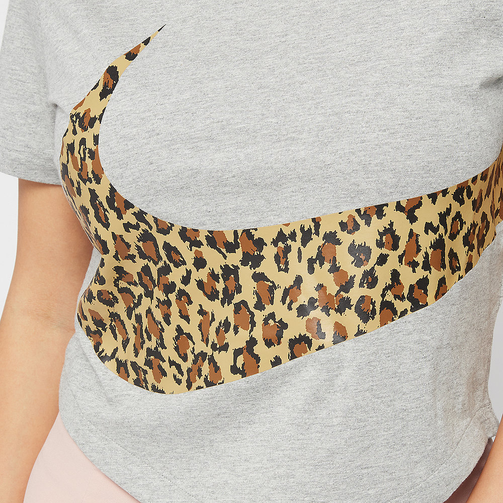 NIKE NSW T-Shirt Crop Animal dark grey heather