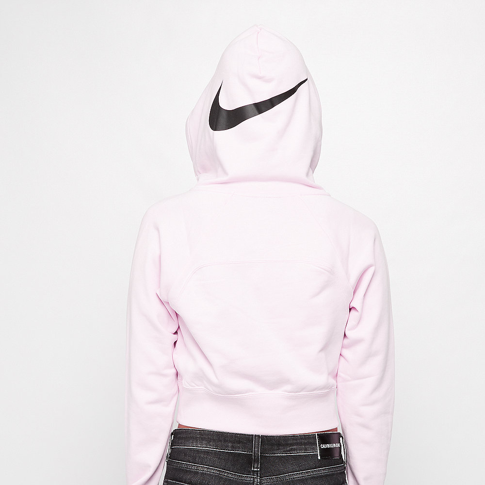 NIKE NSW Swoosh Hoodie Crop pink foam/black