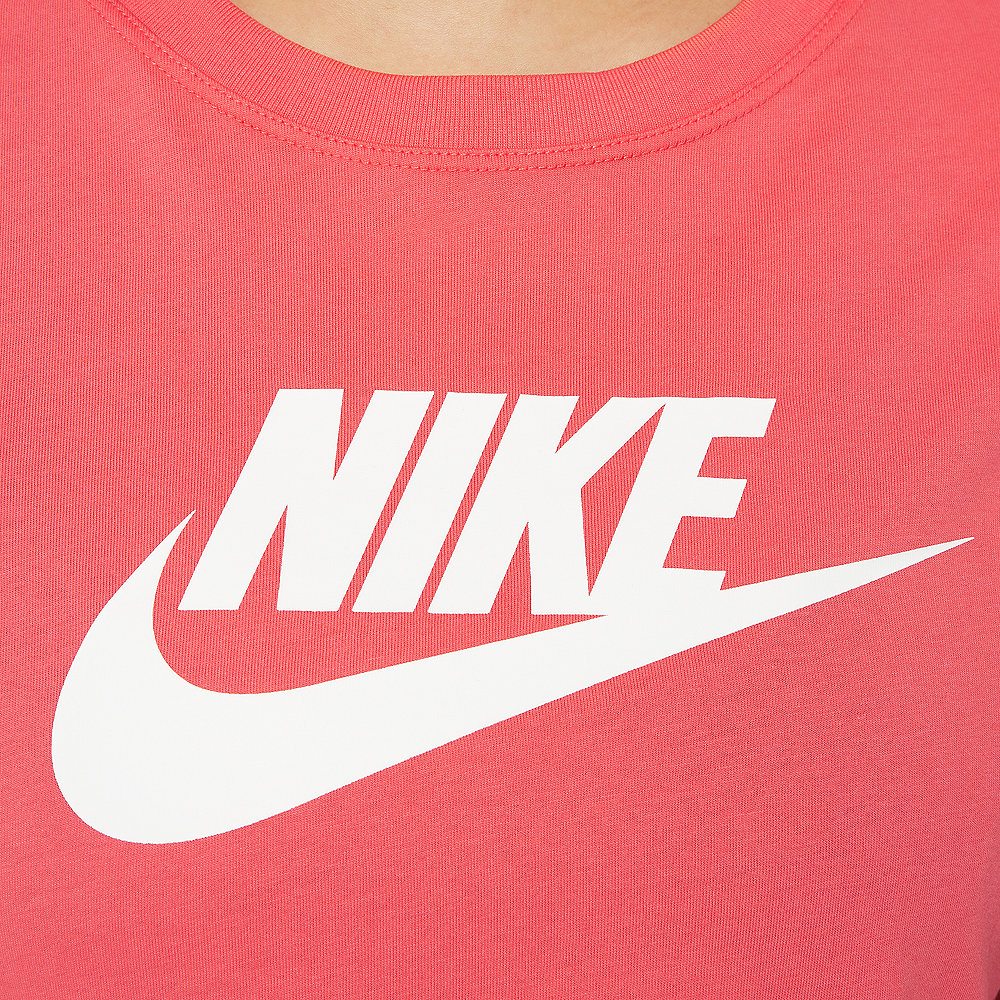 NIKE NSW Tee Essential Crop Icon Futura ember glow/white