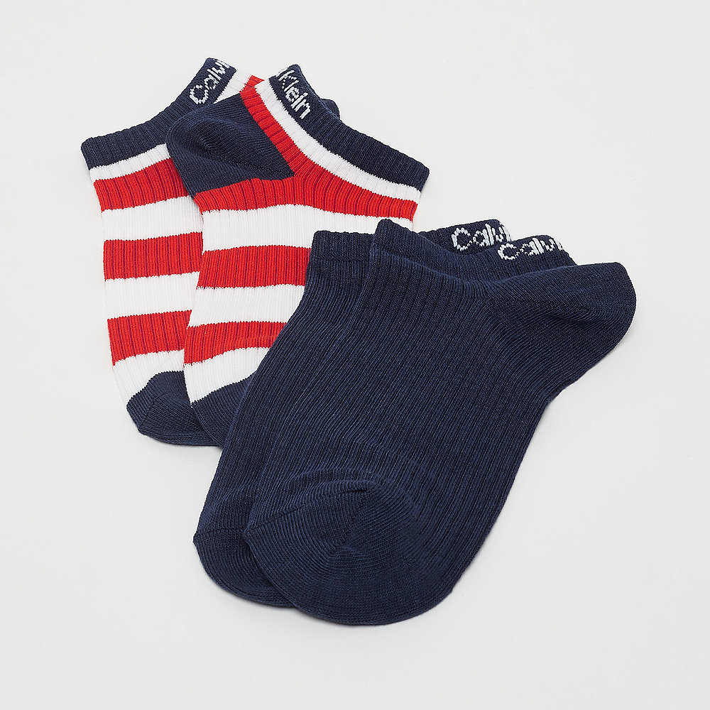 Calvin Klein 2 pr Bold Stripe liner pack white/blue/red striped