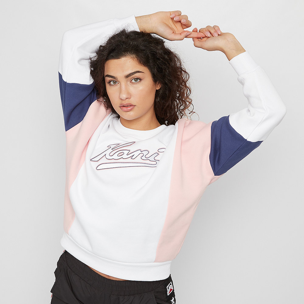 Karl Kani KK College Block Crew white/rose/blue