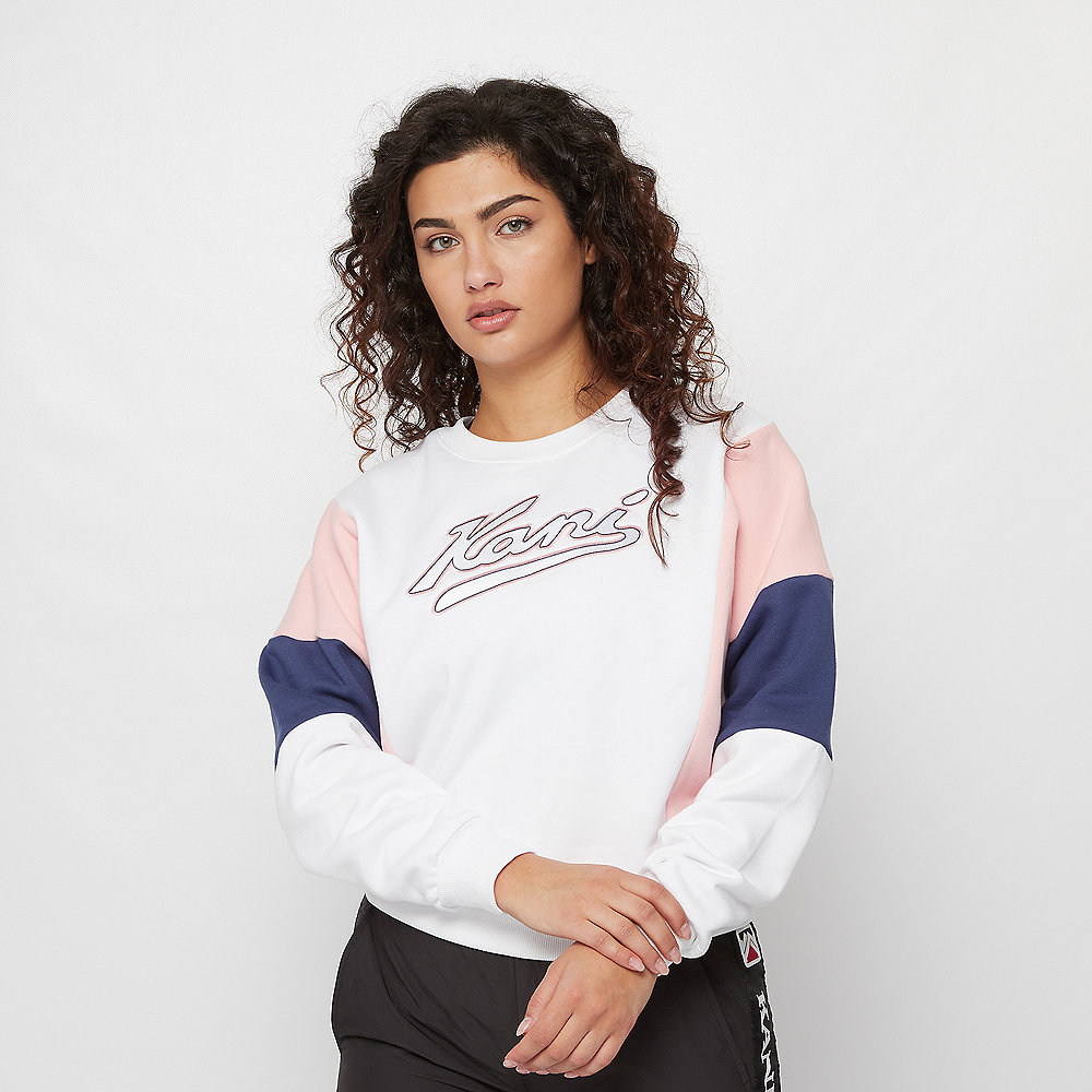 Karl Kani KK College Block Crew white/rose/blue
