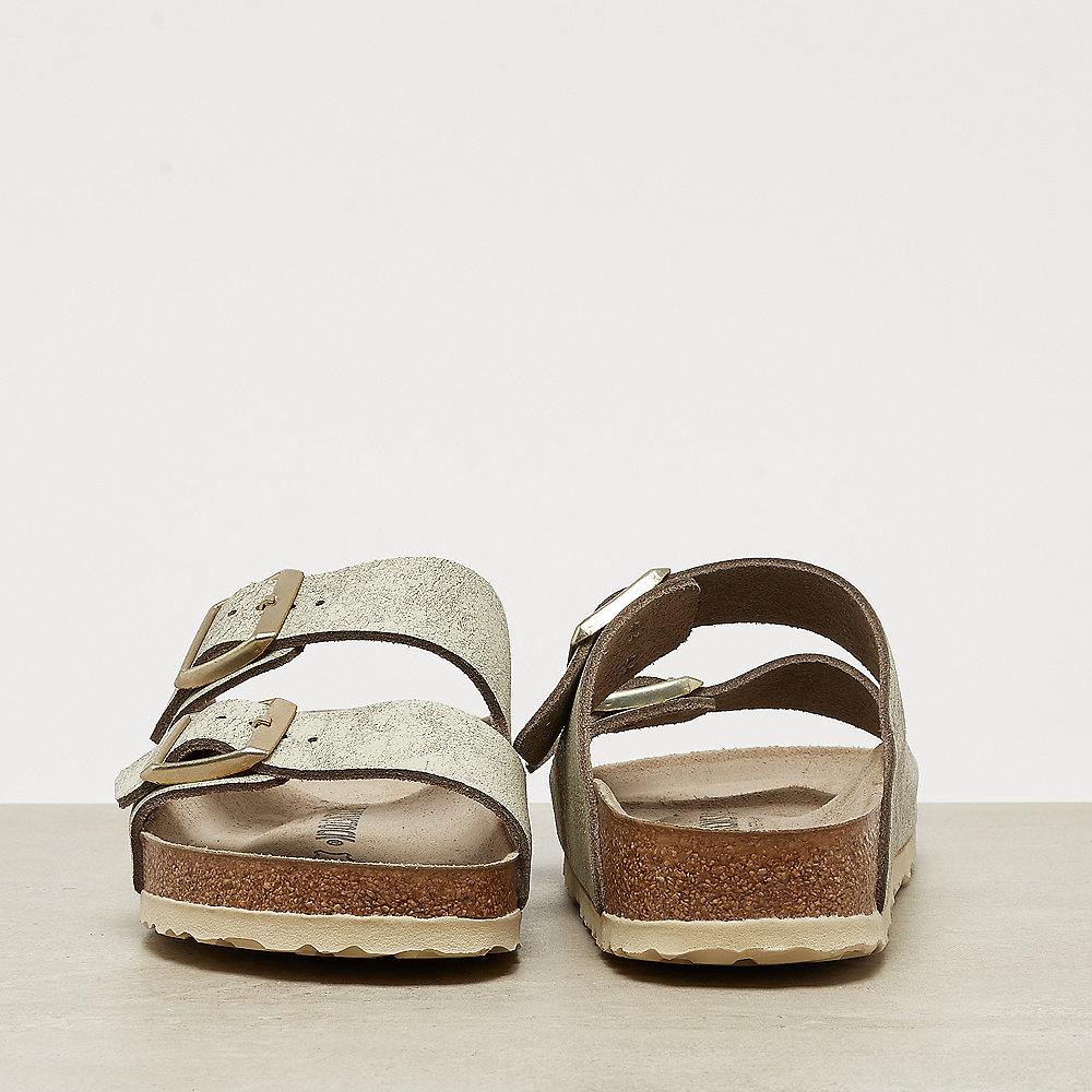 Birkenstock Arizona washed metallic cream gold