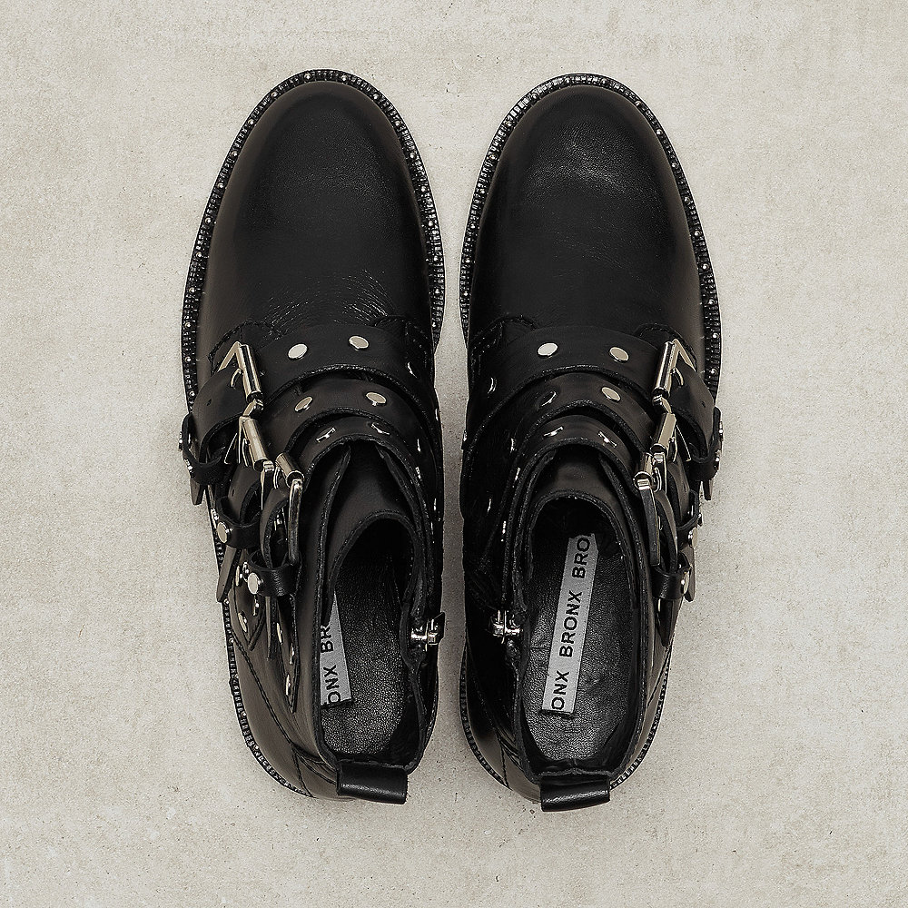 Bronx Kingdom Buckled Boot black