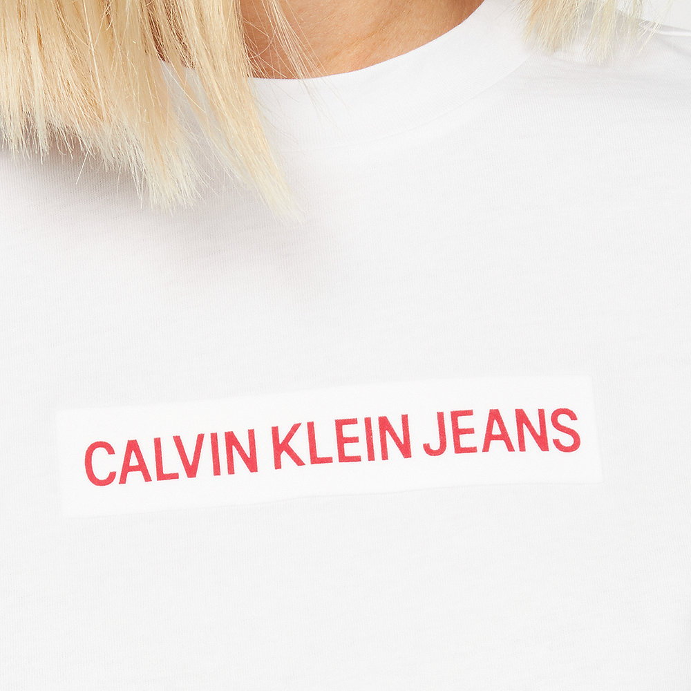 Calvin Klein Institutional Flock Box T-Shirt white