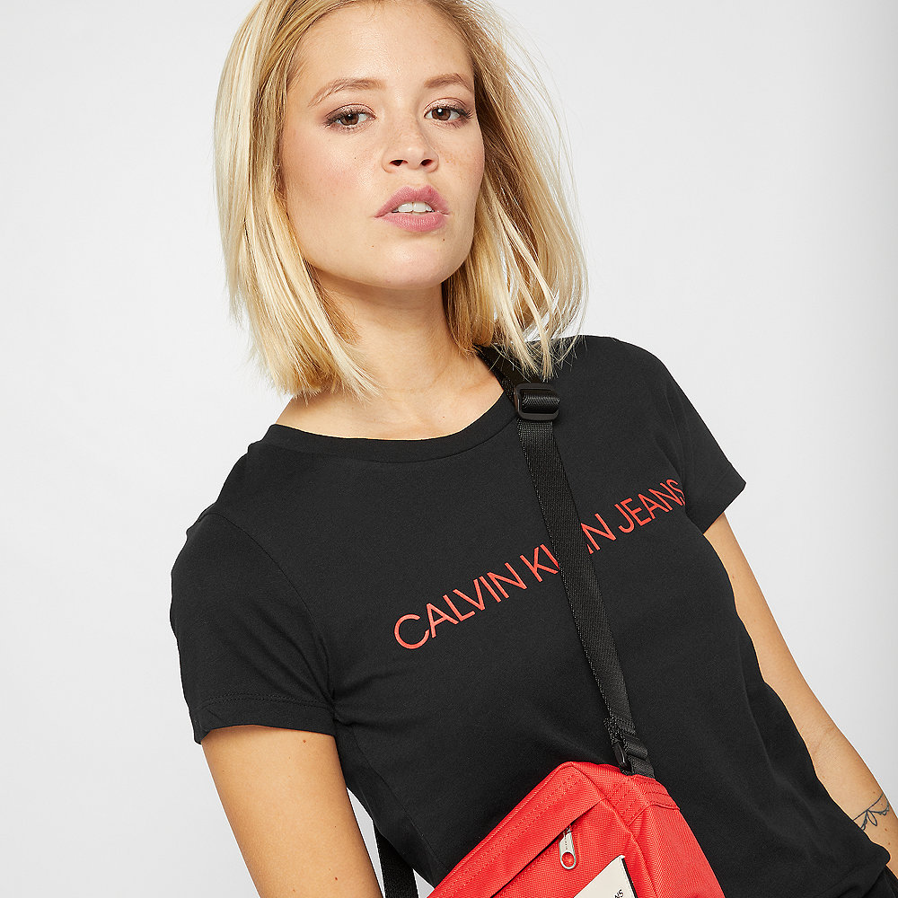 Calvin Klein Logo Slim Fit T-Shirt black/racing red