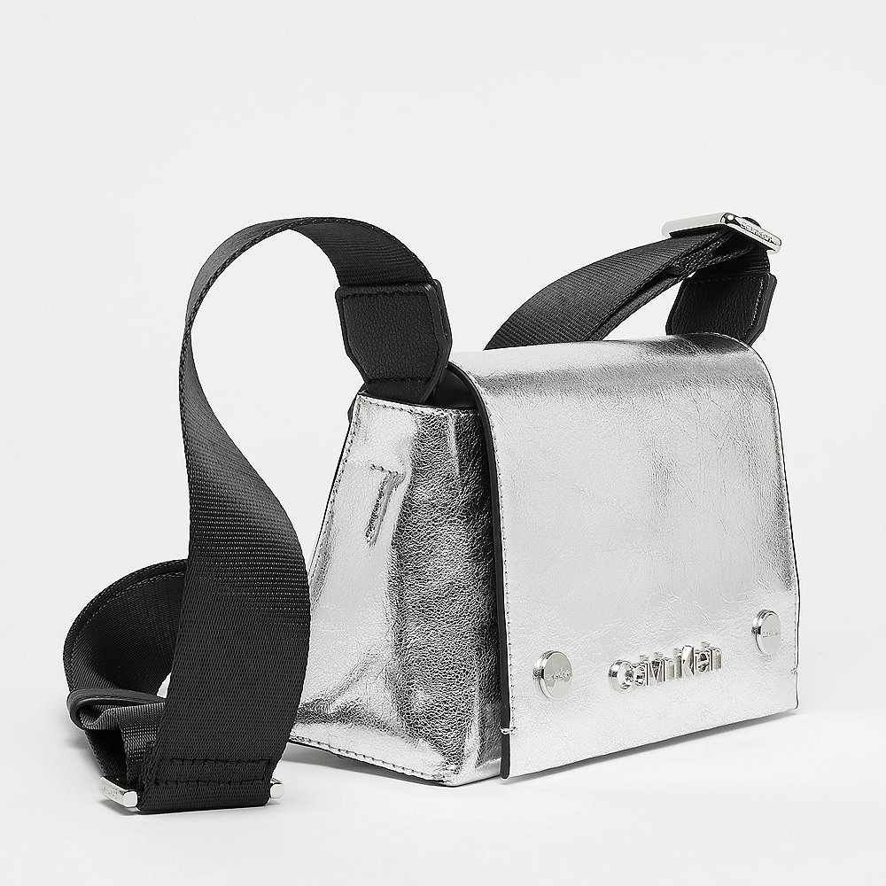 Calvin Klein Snap Flap Crossbody silver