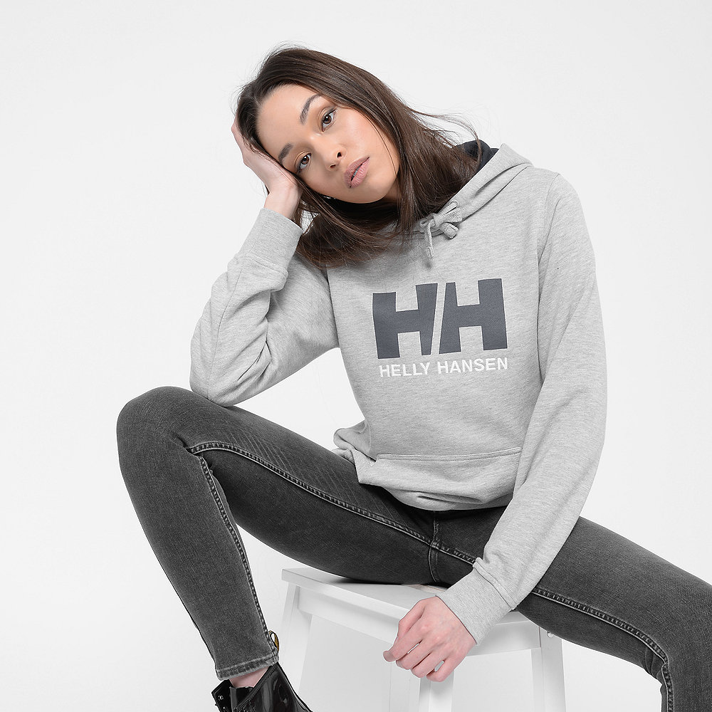 helly hansen Logo Hoodie grey melange