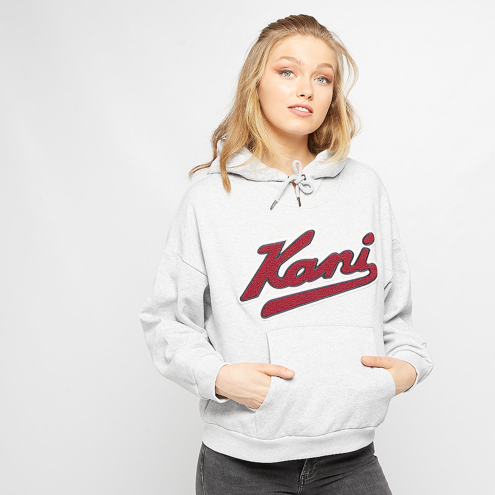 Karl Kani College Hoodie h.grey/beet red