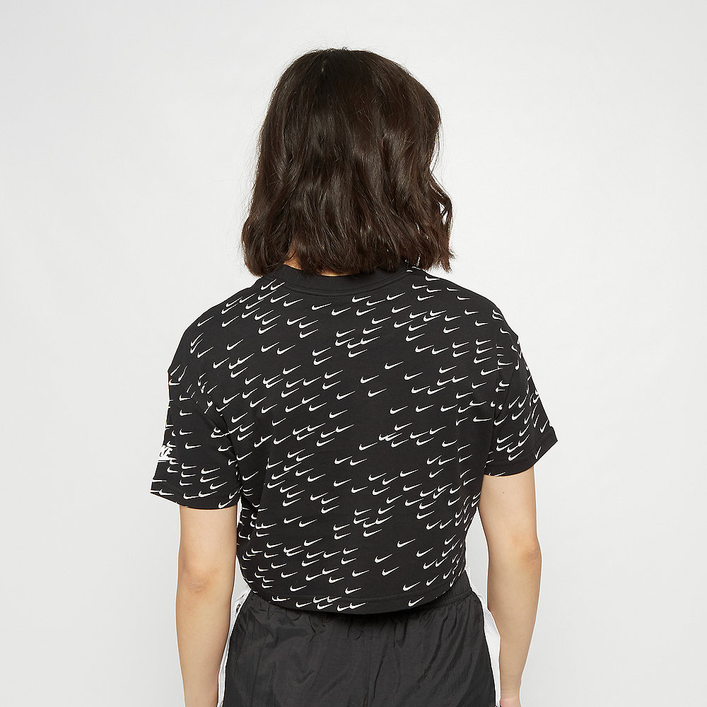 NIKE NSW Essential T-Shirt Crop Swoosh black/white/white