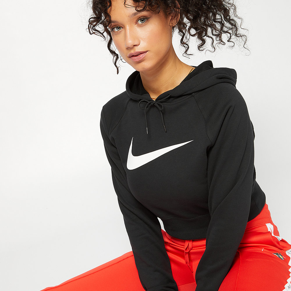NIKE NSW Swoosh Hoodie Crop black/white