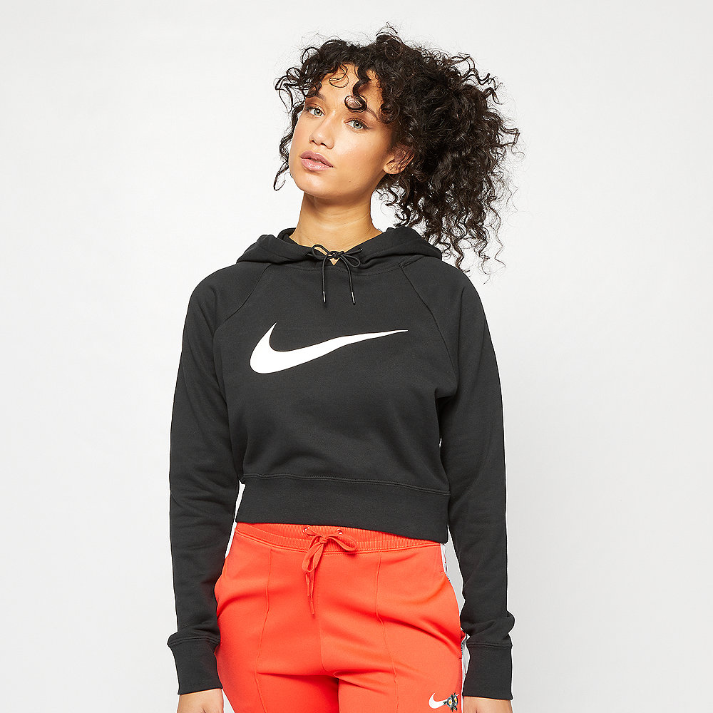 NIKE NSW Swoosh Hoodie Crop black/white