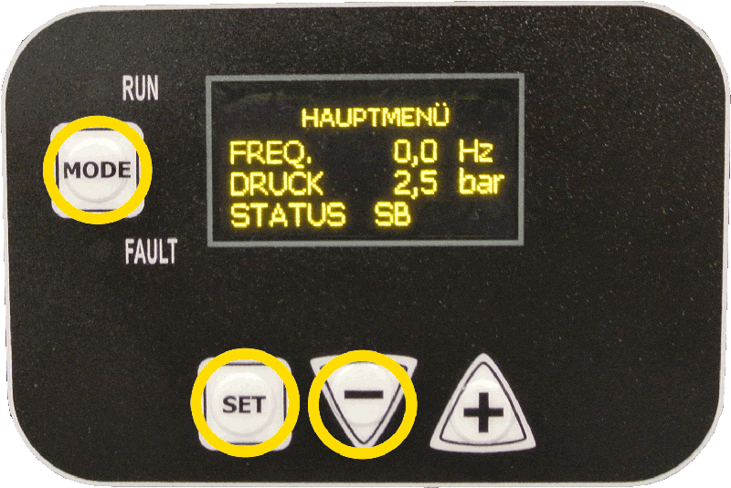 ADAC menu installatore LOW