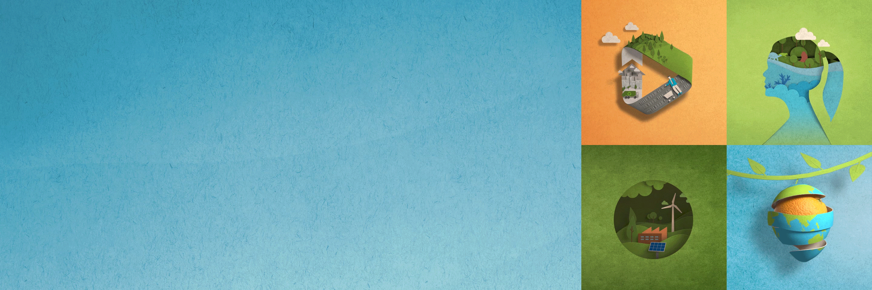 Ilustração artística animada de sustentabilidade