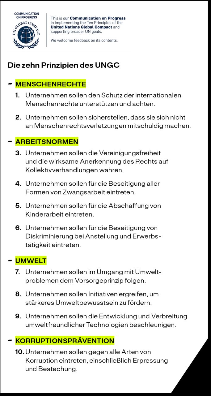 Die 10 Prinzipien des UNGC