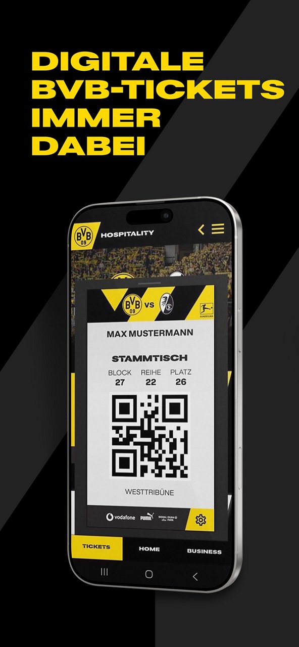 Screenshot Digitale BVB-Tickets in der BVB-Hospitality-App.