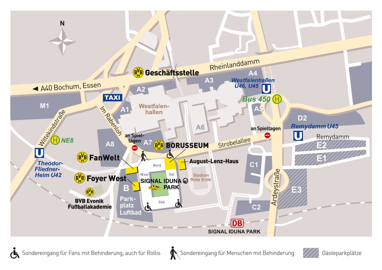 Karte, die Gästeparkplätze verdeutlicht.