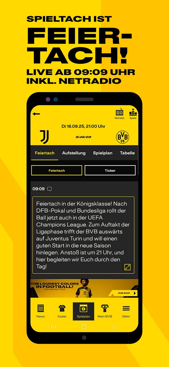 Screenshot Feiertach in der BVB-App.