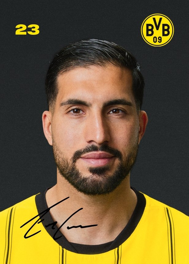 Vorderseite der Autogrammkarte von Emre Can