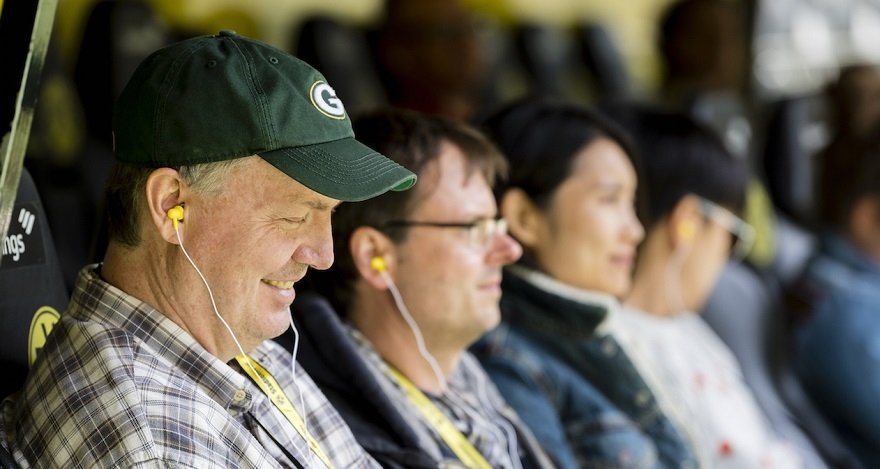 Visitors of a stadium tours