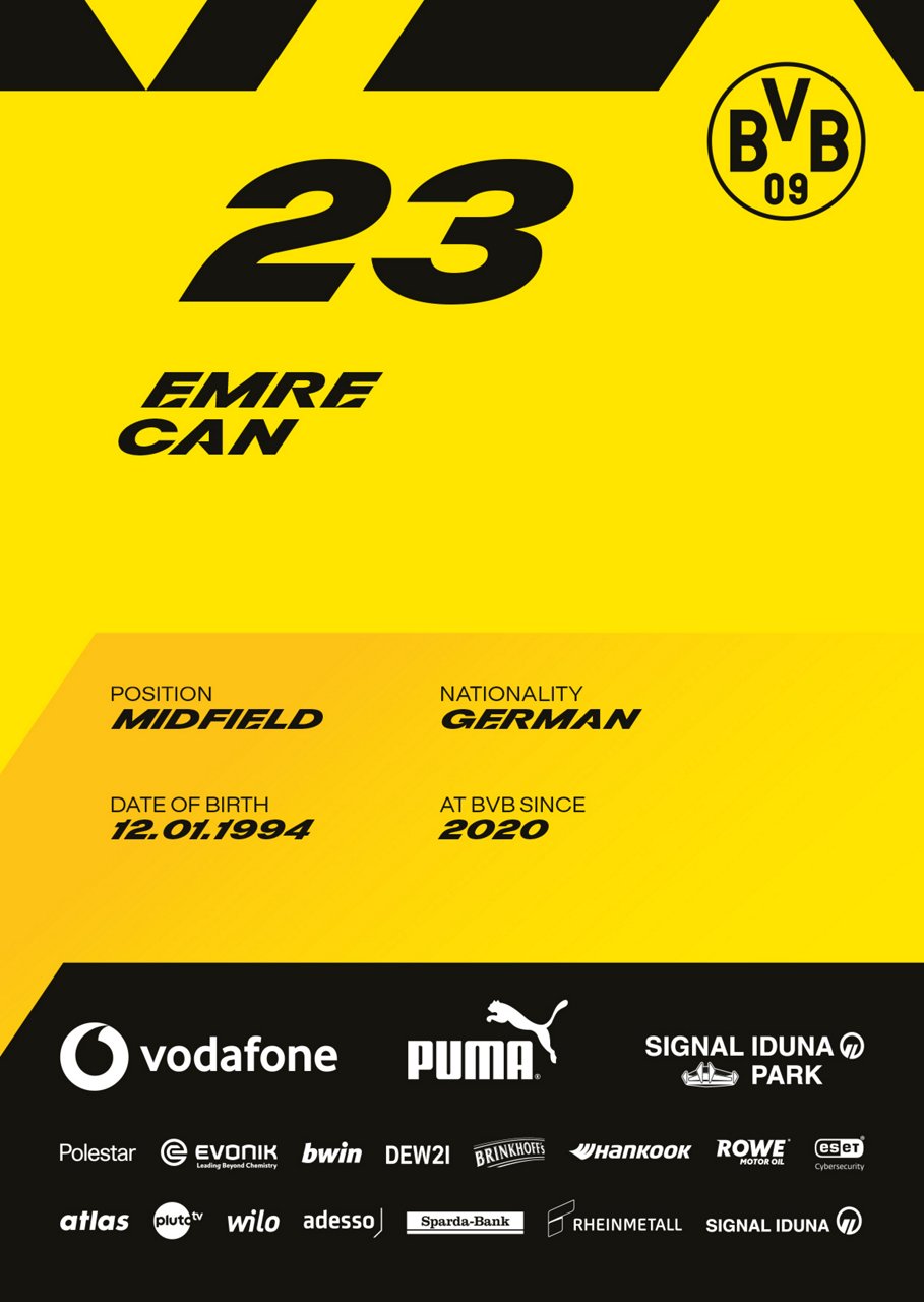 Back side of Emre Can's autograph card.