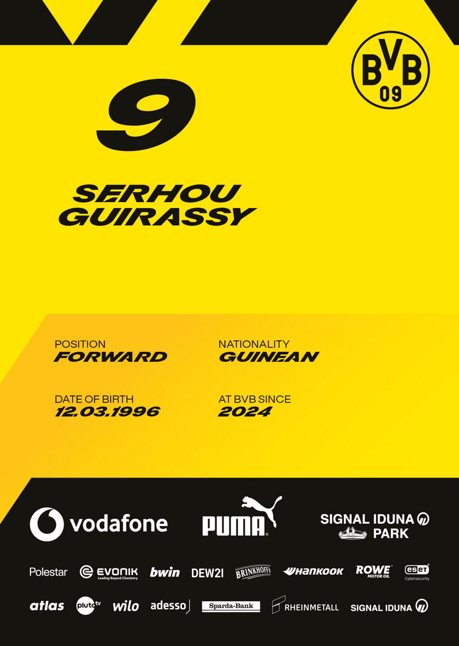 Back side of Serhou Guirassy's autograph card.