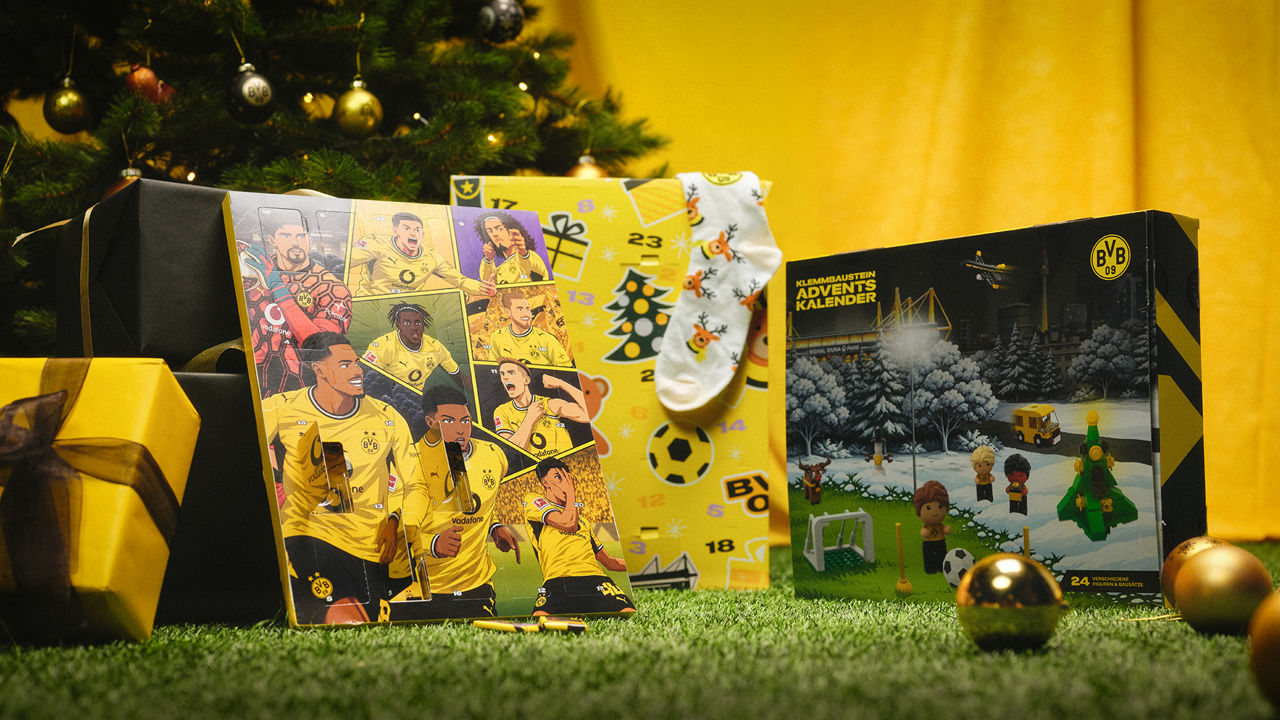 Schwarzgelbe Vorfreude auf Weihnachten mit den BVB-Adventskalendern