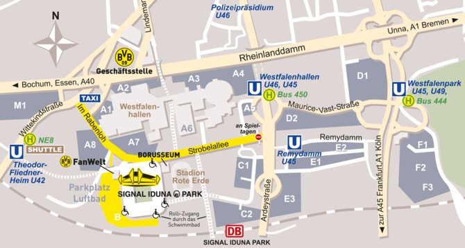 Anfahrtsplan für das Borusseum.