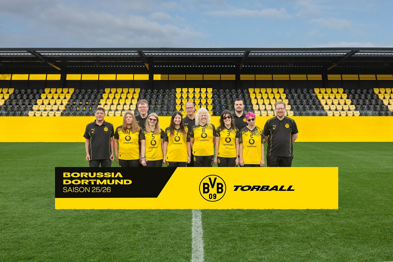Team photo of the BVB Torball women team for the 2025/26 season.