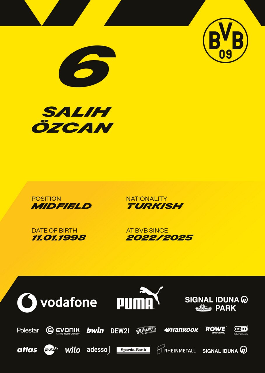 Back side of Salih Özcan's autograph card.