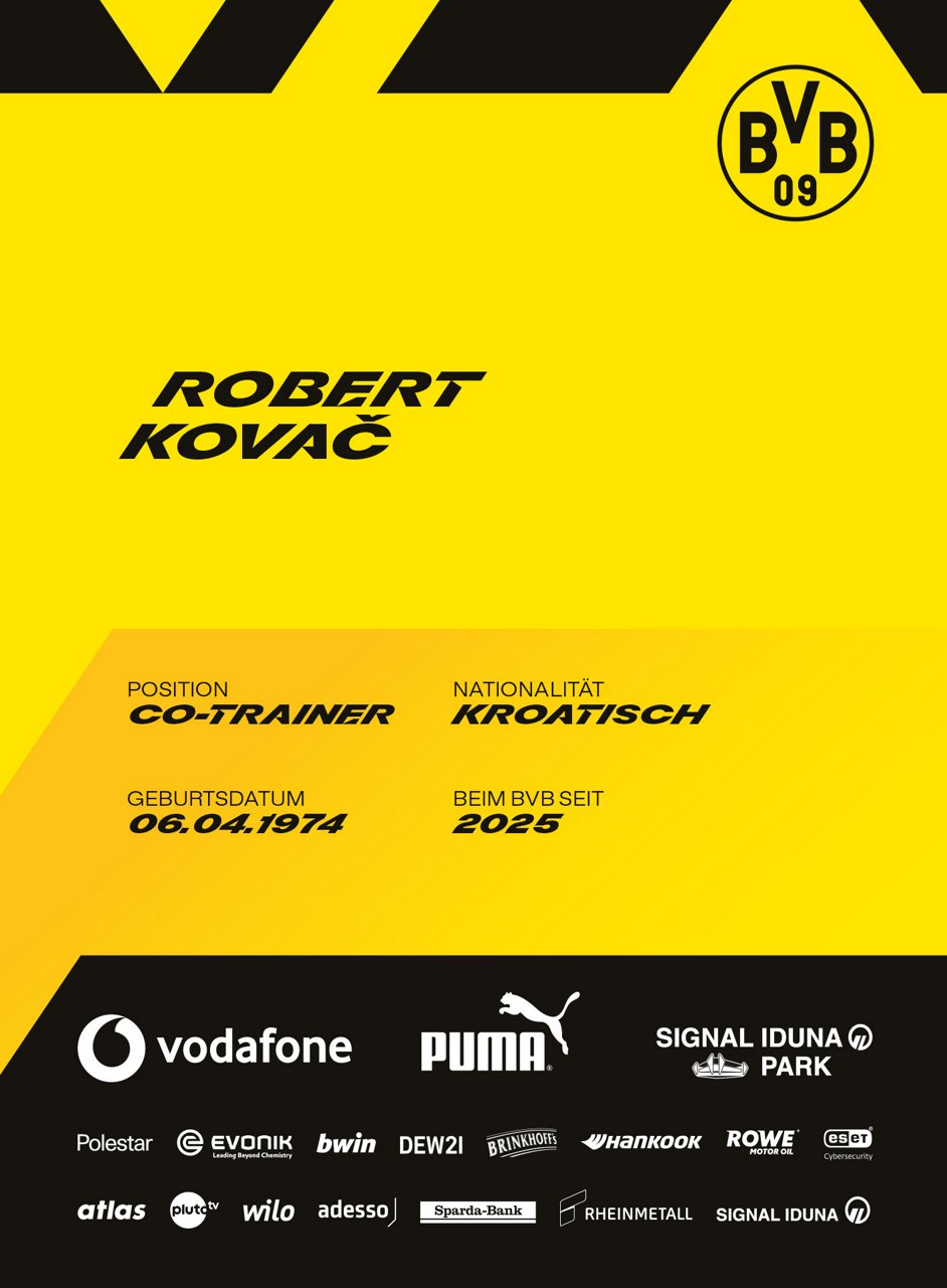 Rückseite der Autogrammkarte von Robert Kovac.
