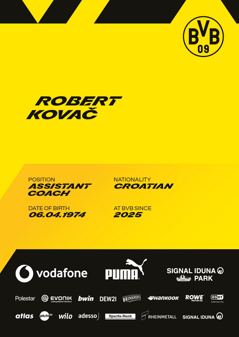 Back side of Robert Kovac's autograph card.