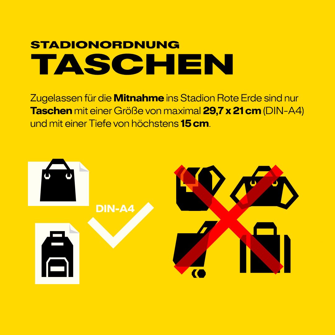 Taschenordnung im Stadion Rote Erde.