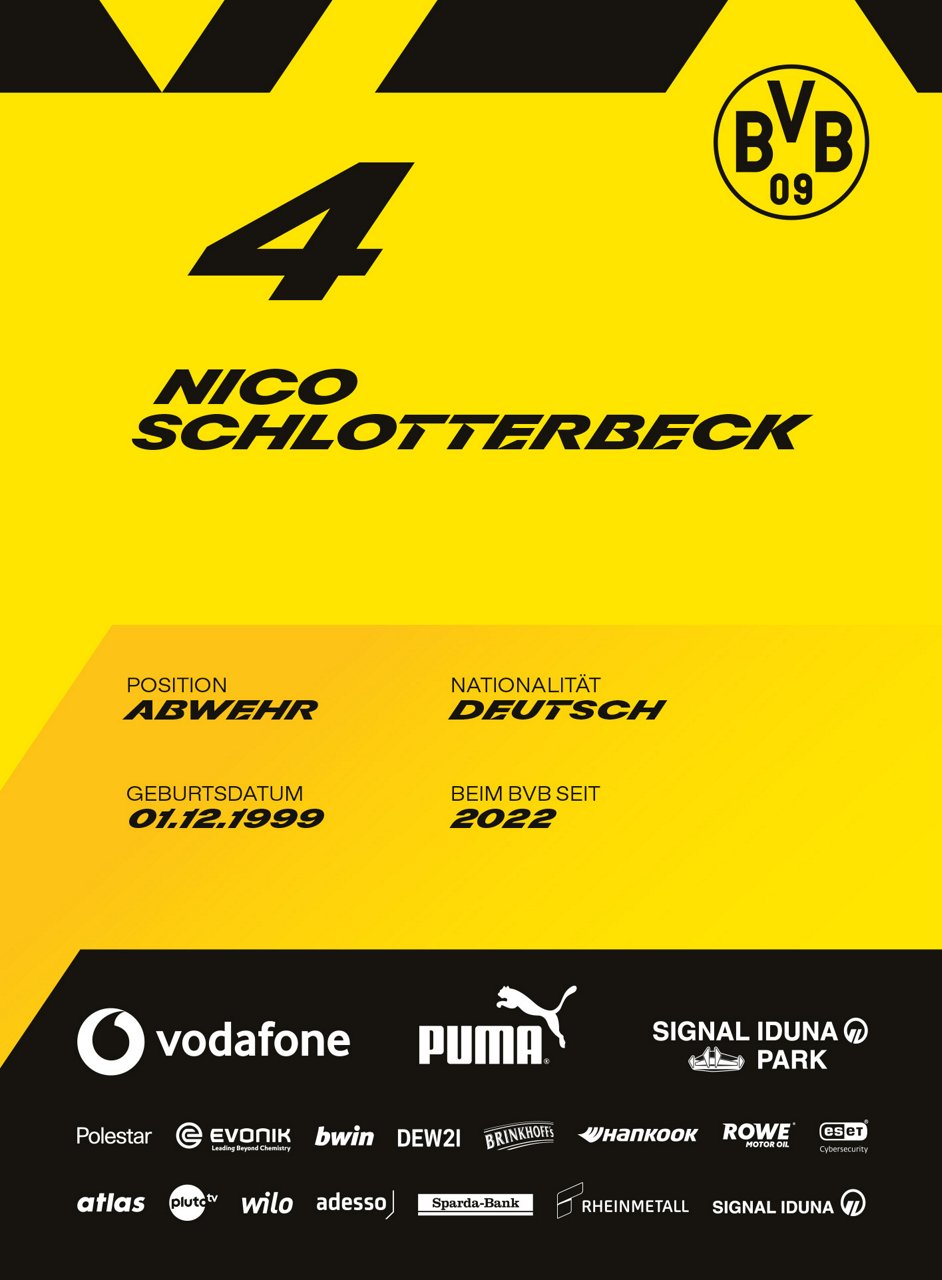 Rückseite der Autogrammkarte von Nico Schlotterbeck.