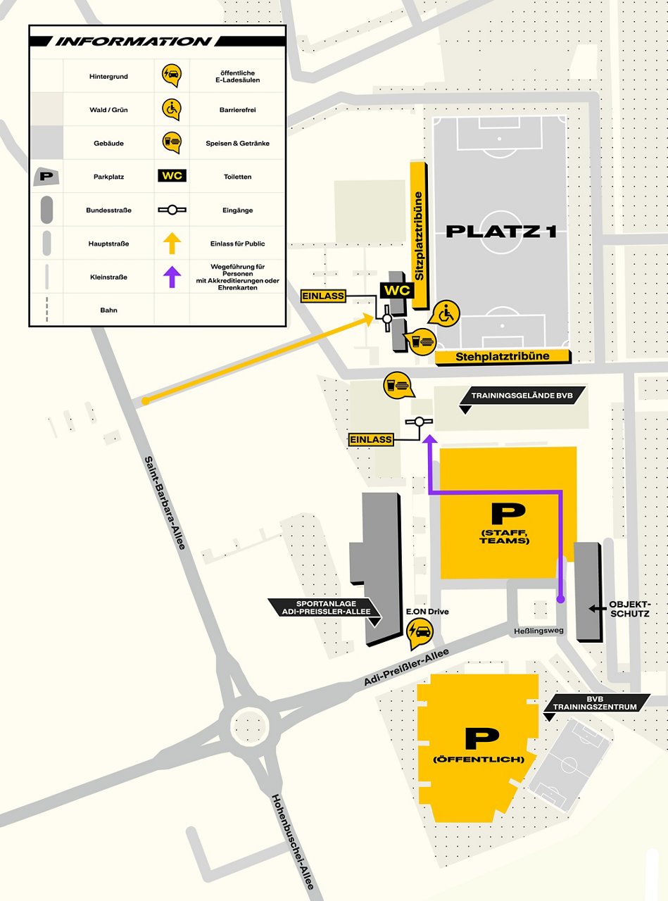 Trainingsgelände Brackel Übersichtskarte.