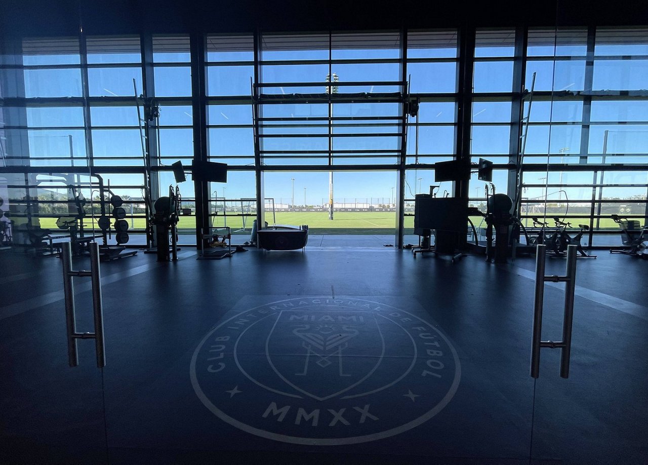 Interior of the Inter Miami training center.