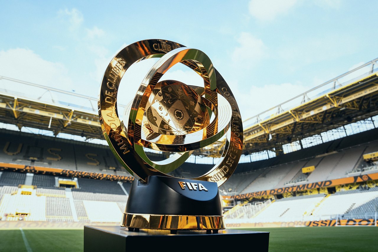 FIFA Club World Cup trophy at SIGNAL IDUNA PARK.