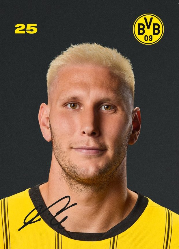 Vorderseite der Autogrammkarte Niklas Süle