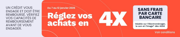 Réglez vos achats en 4x sans frais dès 400€