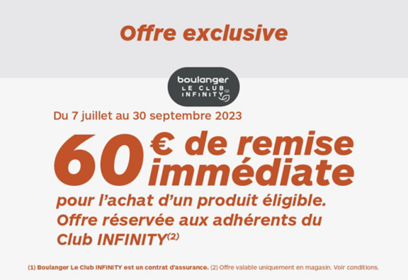 offre adhésion Club infinity