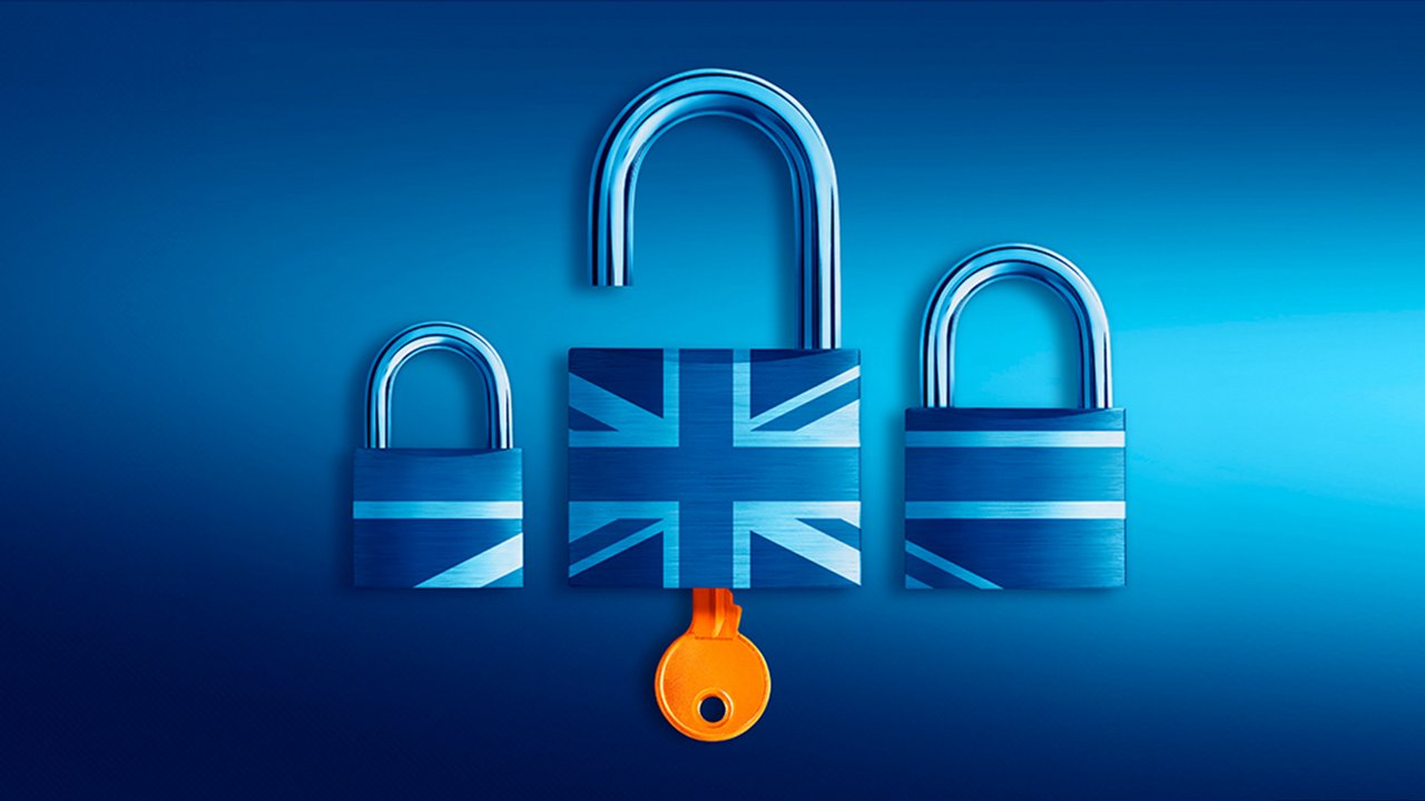 Lock with UK flag