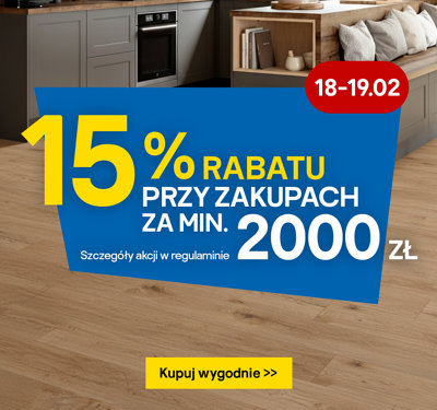 Zyskaj 15% rabatu przy zakupach za min. 2000 zł