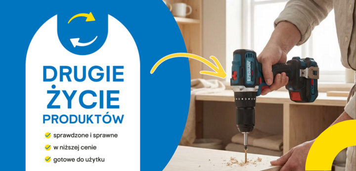 Drugie życie produktów. Sprawdzone i sprawne. W niższej cenie. Gotowe do użycia.